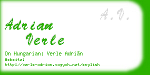 adrian verle business card